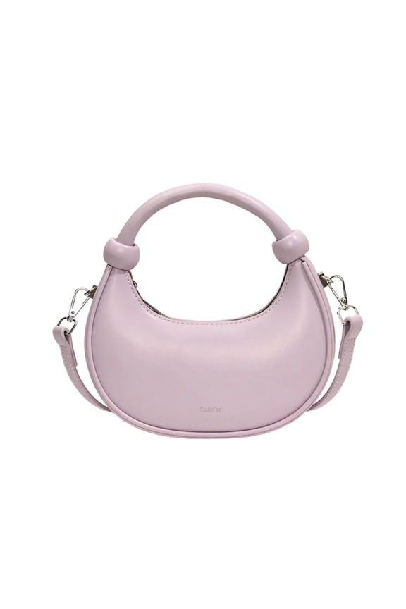 Women Half Moon Bag Korean Styles Messengers Bag PU Leather Shoulder Crossbody Bag Small Handbag Shopping Dating Bag