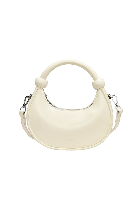 Women Half Moon Bag Korean Styles Messengers Bag PU Leather Shoulder Crossbody Bag Small Handbag Shopping Dating Bag