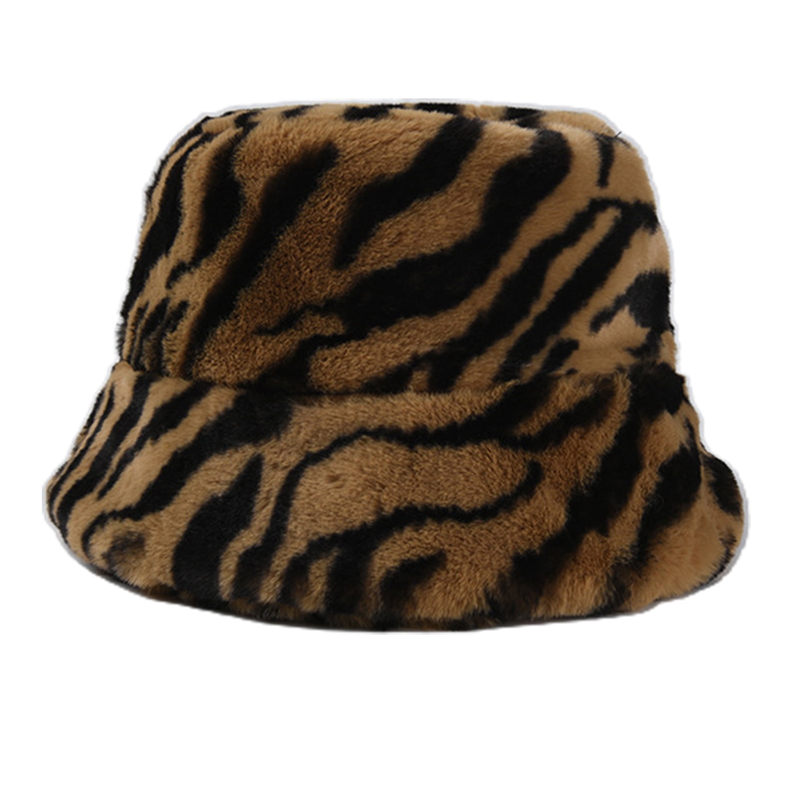 Huhudde Women Men Vintage Leopard Zebra Animal Print Bucket Hat Winter
