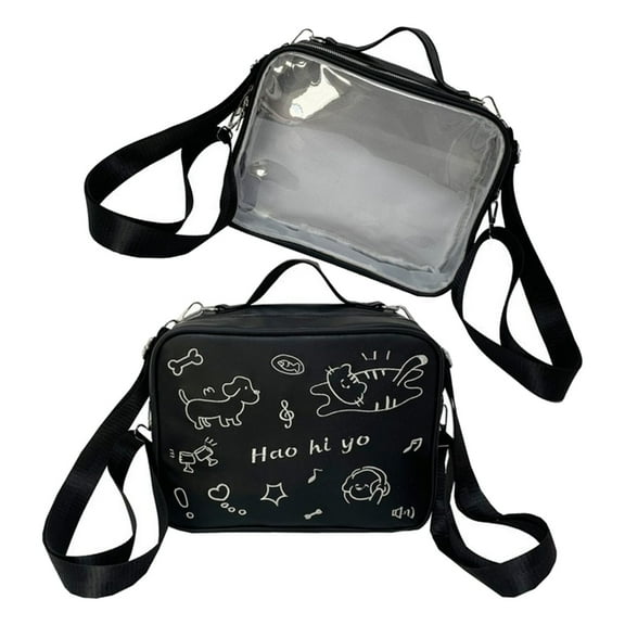Huhudde Women Shoulder Bag Lovely Crossbody Bag Handbag Clear Ita Backpack Student Book Bag Preppy Styles Messengers Bag