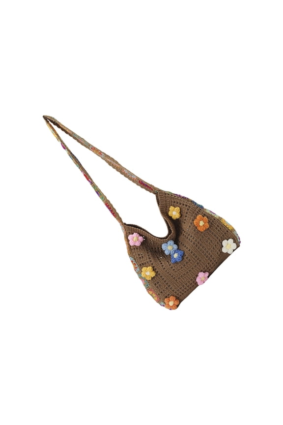 Women's Crochet Toted Bag Beach Bag Shoulder Handbags Summers Vacation Crossbody Bag Portable Knit Hippies Bag