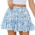 thumbnail image 1 of Huhudde Women's High Waist Ruffle Minis Skirt Casual Floral Print Tiered Short Skirt High Waist Ruffle Flared Skaters Skirt, 1 of 18