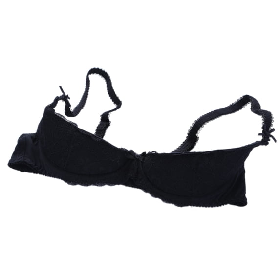 Huhudde Women's Lace Balconette Bra 1/4 Cup Padded Push Up Shelf Underwire Bralette Low Cut Bra Brassiere Lingerie Gifts
