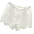 thumbnail image 1 of Huhudde Women's Lace Hollow Out Three Quarter Length Shorts Elegant High Stretch Fabric Comfortable and Breathable for Beach, 1 of 11