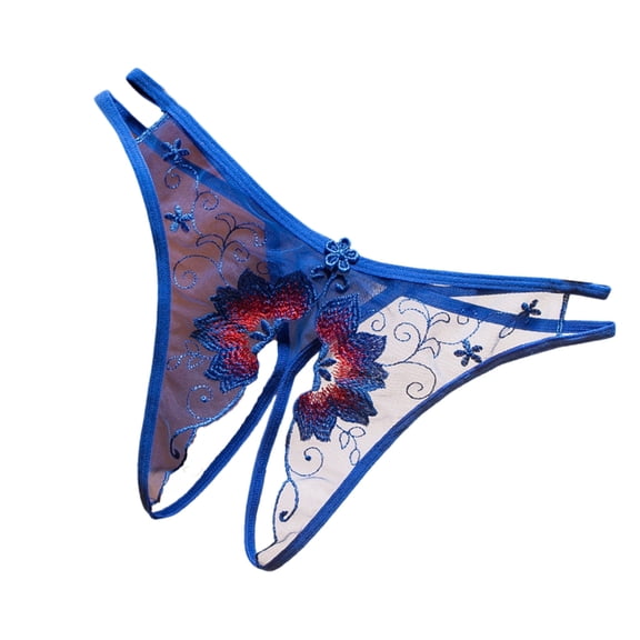 Huhudde Women's Low Waist Panties Floral Lace Briefs Mesh Hollow Out G-String Thongs T-back Not Show Bikinis Panties Underwear