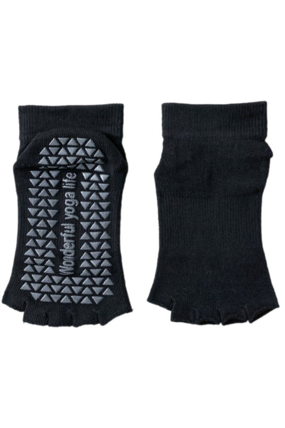 Women's Nonslip Split Toe Workout Socks Elastic Cuffs Antiskid Design Quick Dry Cotton Ankle Socks for Ballet Training