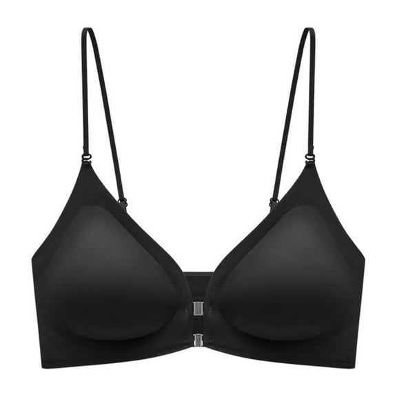 Huhudde Women's Push Up Bra Front Closure Bras Deeps V Neck Plunge Underwire Bra Traceless Triangle Bralette