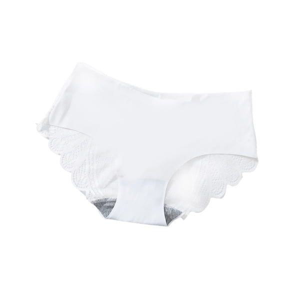 Huhudde Women's Silk Underwear Briefs Low Waist Hipsters Panties Stretch Seamlesses Bikinis Briefs Tummy controls Lace Panties