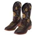 thumbnail image 1 of Huhudde Women's Sunflower Embroidered Cowboy Cowgirl Boots Western Square Toe Boots, 1 of 14