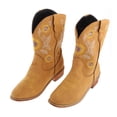 thumbnail image 1 of Huhudde Women's Sunflower Embroidered Cowboy Cowgirl Boots Western Square Toe Boots, 1 of 14