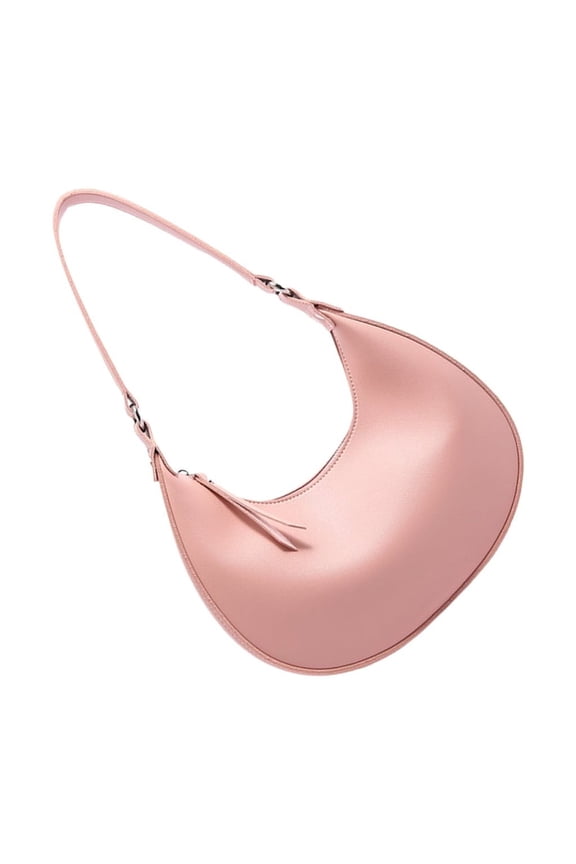 Womens Stylish Shoulder Bag Commuting Bag PU Leather Underarm Bag Half Moon Bag Solid Color Armpit Bag Trendy Handbags