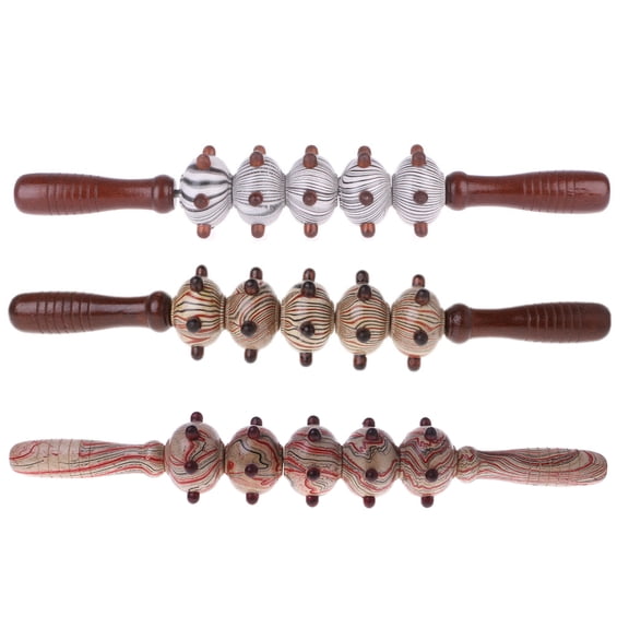 Huhudde Wood Exercise Roller Sport Injury Gym Body Leg Trigger Point Muscle Roller Stick