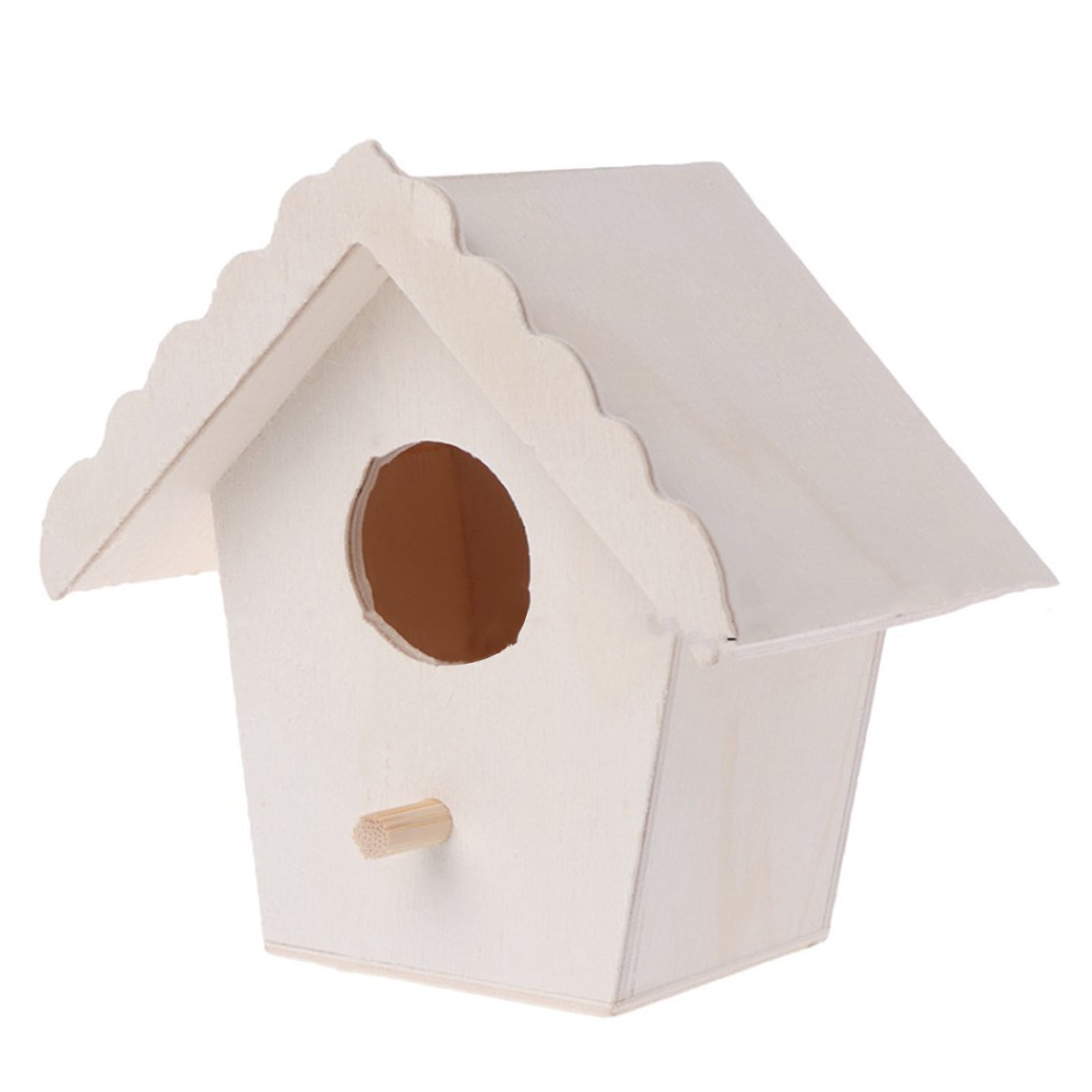 Huhudde Wooden Bird Nest with Perch for Outside Unfinished Bird Houses