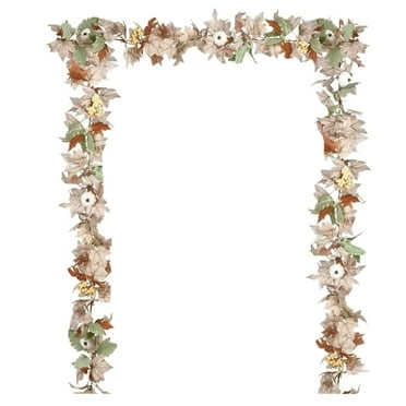 Huhuzaio Artificial Flowers 1Pcs Fall Garland Maple Leaf 6Ft/ Hanging Vine Garland Artificial Autumn Garland Thanksgiving Decor for Home Wedding Fireplace Party Room Decor