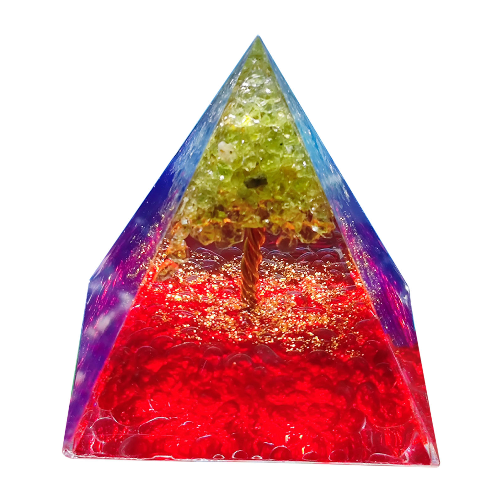 Huhuzaio Christmas Desktop Ornament Crystal Ball Crushed Stone Tower