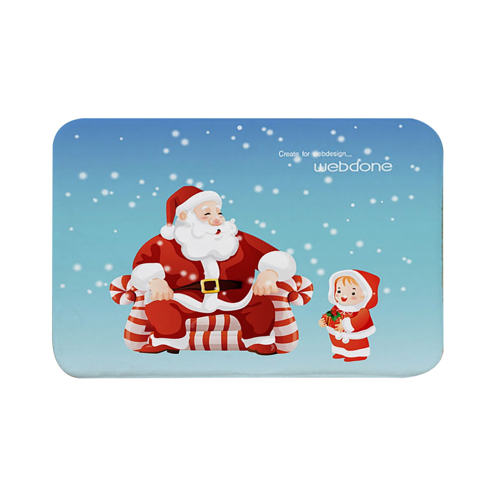 Huhuzaio Christmas Polyester Carpet Christmas New Year Holiday Santa