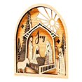 Huhuzaio Desktop Ornament Christmas Scene Wooden Three L Christmas Wall