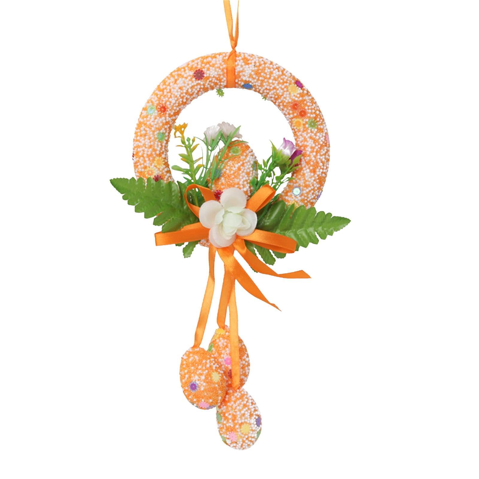 Huhuzaio Fall Wreath Hanging Happy for Easter Rabbit Egg Decoration