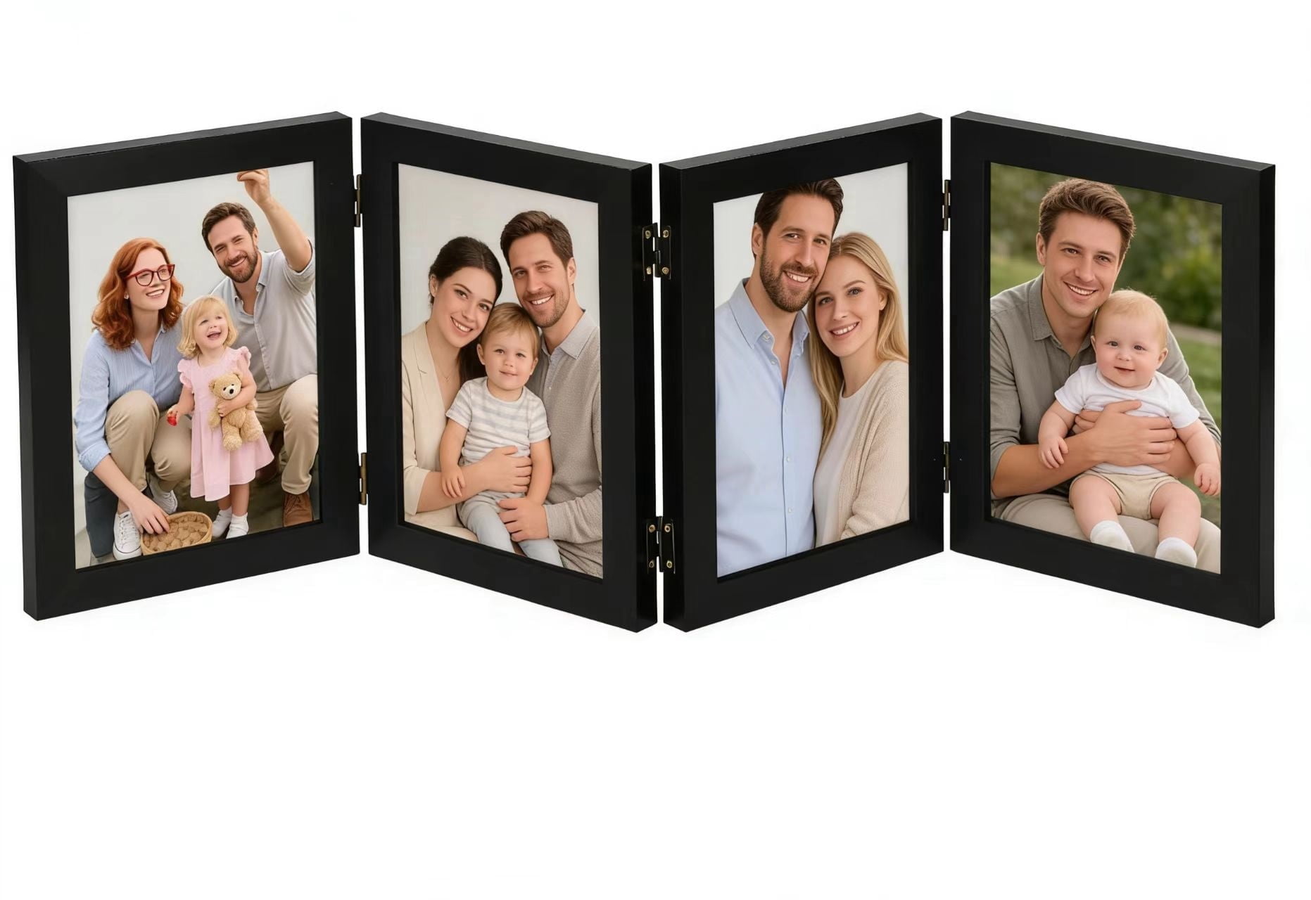 Folable Frame HuiJuMei 4 Folding 5x7 Picture Frame, Hinged Photo Frames Foldable for ...