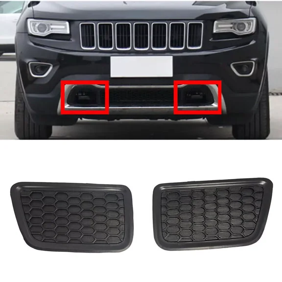 HuiMart Front Lower Grille Tow Hook Cover Insert Bezel for Jeep Grand Cherokee 2014-2016, New