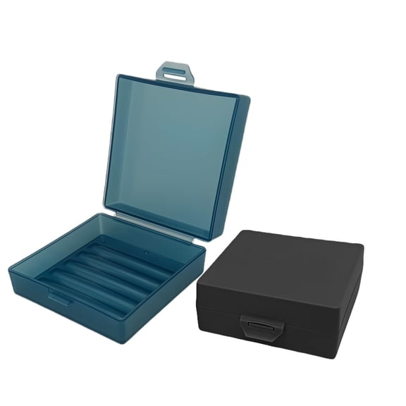 HuiShop Soap Holder 2 Pack, Shower Bar Case Box Fit Dr Squatch, Waterproof Travel Container with Lid, Square Bathroom Soap Dish for Camping Gym Outdoor Traveling (Black/Blue)