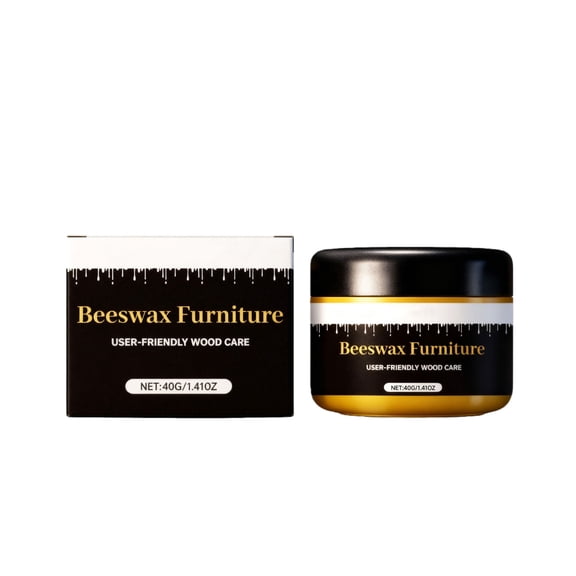 HuiXinOu 1.4oz Wood Furniture Beeswax Polish, Natural Wax Paste, Cleans, Revives and Protects Wooden Surfaces, Restores Shine to Furniture, Easy to Use