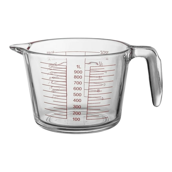 HuiXinOu 1000ml Glass Measuring Cup With Handle Large Capacity Thickened Kitchen Measuring Jug For Baking Cooking Mixing Milk Egg Heatproof, Gift for Mother
