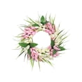 thumbnail image 1 of HuiXinOu 13.8In Spring Tulip Artificial Wreath, Rattan Design, Perfect for Home Door Hanging, Christmas Seasonal Ornament and Rattan Wall Hanging, Adds Spring Charm, 1 of 6