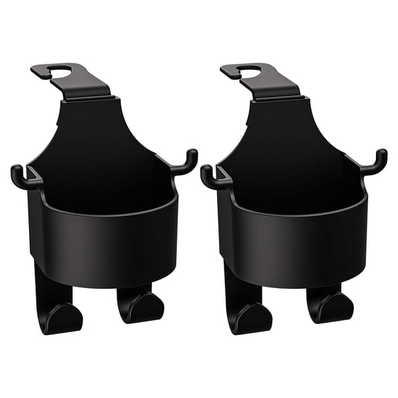 HuiXinOu 2 Pack Car Seat Back Organizer, Multi-functional Hook with Cup Holder and Phone Mount, Automotive Storage Pouch for Trash Can and Accessories, Universal Fit for Vehicle Interior