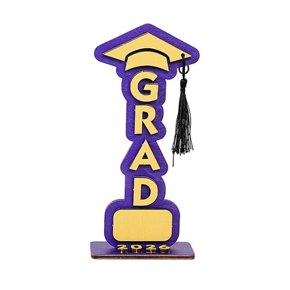 HuiXinOu 2026 Graduation Season Wooden Desktop Keepsake, Engraved Graduation Year Tabletop Decor, Class of 2026 Gift for Students, Teachers, Graduation Party & Home Office Decoration