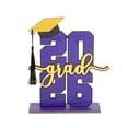 thumbnail image 1 of HuiXinOu 2026 Graduation Season Wooden Desktop Keepsake, Engraved Graduation Year Tabletop Decor, Class of 2026 Gift for Students, Teachers, Graduation Party & Home Office Decoration, 1 of 6