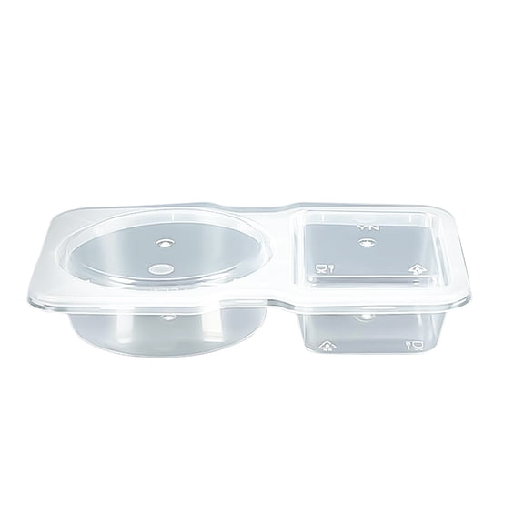 HuiXinOu 25 Pack Double Compartment Condiment Container with Lids Snack Sauce Cup Portable for Picnic Party Takeout
