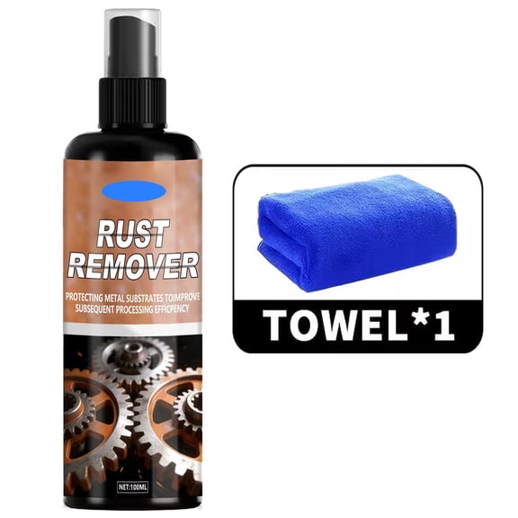 HuiXinOu 3.4oz Heavy Duty Metal Rust Removal Lubrication Spray with Towel Set Multi Use Rust Remover Cleaner for Friction Reduction and Metal Care
