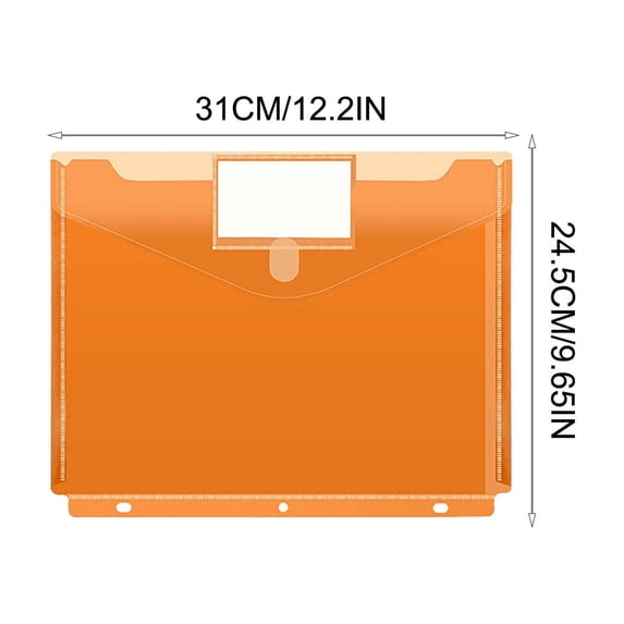 HuiXinOu 3-Hole Punch A4 Document Folder with Label, Clear Sheet Protector Pouch for Binder School Office Organization