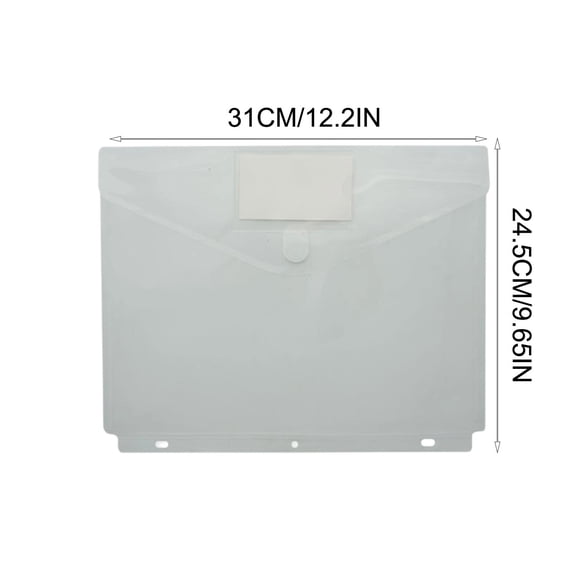 HuiXinOu 3-Hole Punch A4 Document Folder with Label, Clear Sheet Protector Pouch for Binder School Office Organization