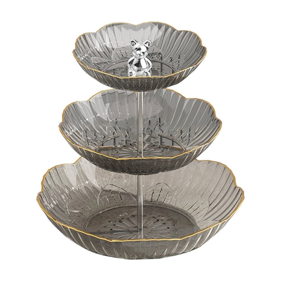 HuiXinOu 3 Tier Fruit Basket, Tiered Countertop Serving Tray for Kitchen Dining Table, Fruit Snack Candy Dessert Display Bowl Holder