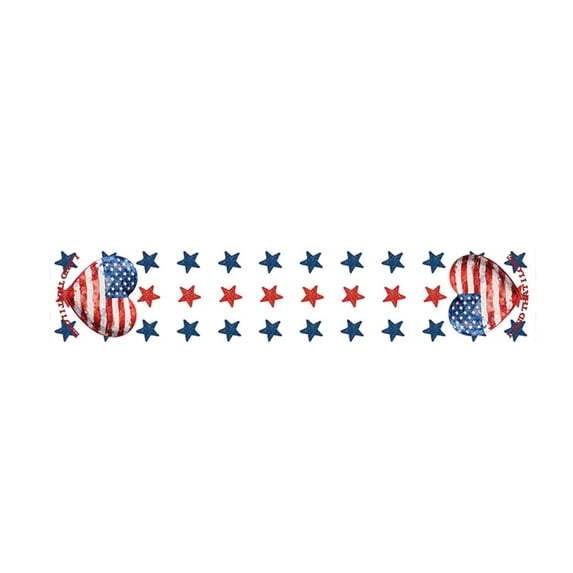 HuiXinOu 4th of July Table Runner American Flag Star Pattern 185x35cm Holiday Party Dining Table Decor Independence Day Celebration
