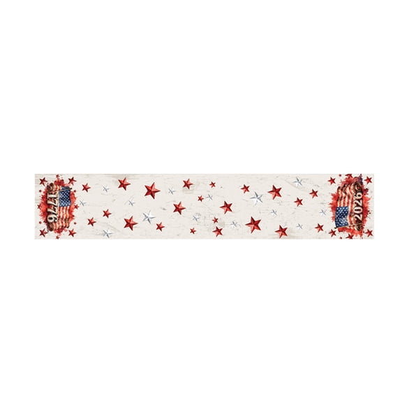 HuiXinOu 4th of July Table Runner American Flag Star Pattern 185x35cm Holiday Party Dining Table Decor Independence Day Celebration