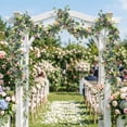 thumbnail image 1 of HuiXinOu 6FT Artificial Garland with White Roses and Eucalyptus Leaves for Wedding Party Centerpiece Table Spring Decor, Green, 1 of 7