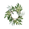 thumbnail image 1 of HuiXinOu 9.8in Spring Floral Wreath with Artificial Green Leaves Small Decorative Garland for Indoor Outdoor Party Wall Candlestick Table Decor, 1 of 7