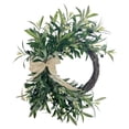 thumbnail image 1 of HuiXinOu Artificial Eucalyptus & Olive Leaf Wreath, Spring Summer Floral Wall Hanging Decor for Front Door, Living Room & Party, 1 of 9