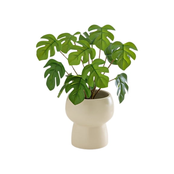 HuiXinOu Artificial Green Bonsai Desktop Potted Plant, Paper Pulp Pot, Small Floral Arrangement, Suitable for Home, Office Desktop Decor, Adds Fresh Green Atmosphere to Any Space