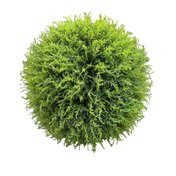 HuiXinOu Artificial Topiary Ball, Dark Green Fake Shrub Grass Decor for Indoor Outdoor Planter, Cyprus Ball for Garden Patio Table Centerpiece