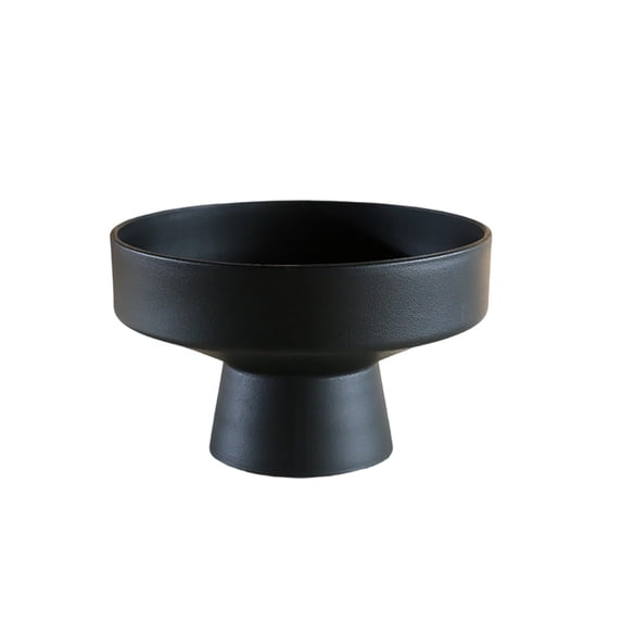 HuiXinOu Black Resin Fruit Plate, Exquisite Round Mouth Design, High-End Snack and Candy Plate, Perfect for Living Room Coffee Table and Home Decoration