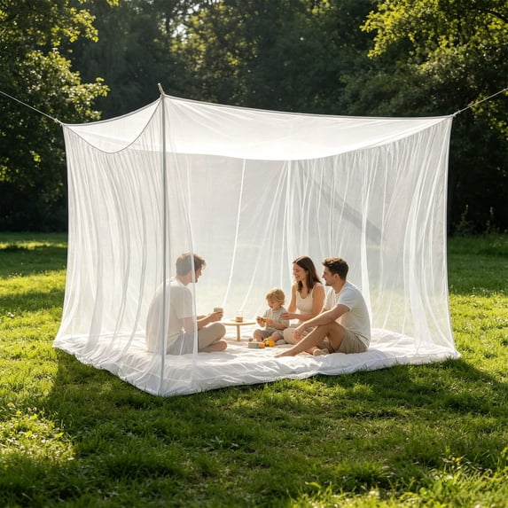 HuiXinOu Camping Insect Net Canopy, Outdoor Camping Mosquito Net, Extra-Large Flat-Top Insect Canopy, Travel Patio Canopy, Outdoor Mosquito Net for Travel, Picnics, Gatherings, Patio
