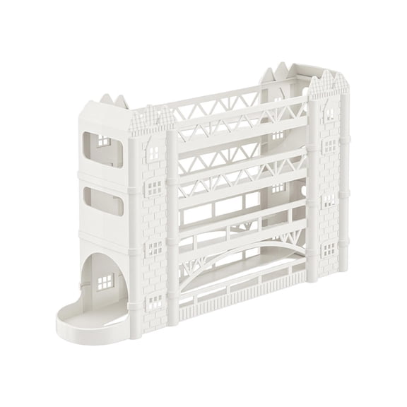 HuiXinOu Castle Egg Storage Rack Refrigerator Door Rolling Organizer Multi-Layer Slide Egg Holder Automatic Rolling Tray Transparent Visible Removable Lid for Kitchen