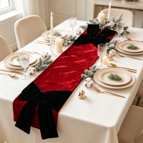 HuiXinOu Christmas Print Table Runner, Snowman Print Table Runner, Linen Printed Table Decor, Party Table Decoration, Christmas Table Runner for Parties, Table, Home, Dining, Kitchen