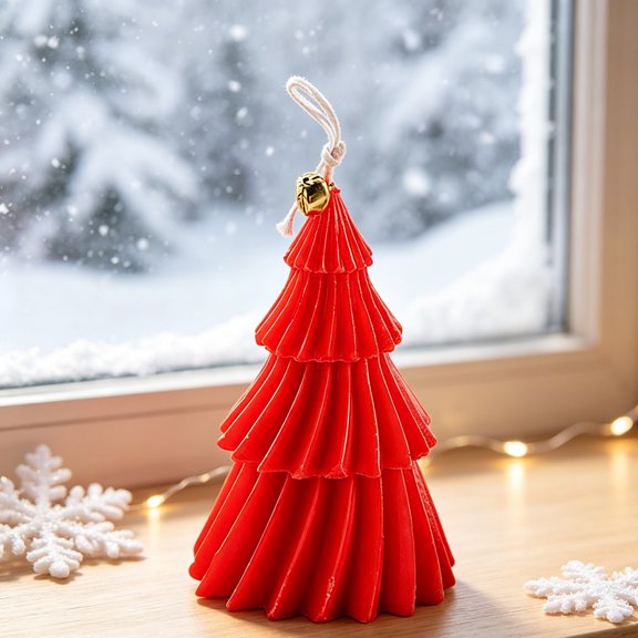 HuiXinOu Christmas Tree Candle Decor, Tree-shaped Scented Candle, Tabletop Display Aromatherapy Candle, Festive Gift Candle, Christmas Tree Candle for Tabletop, Mantel, Shelf, Gift Decor