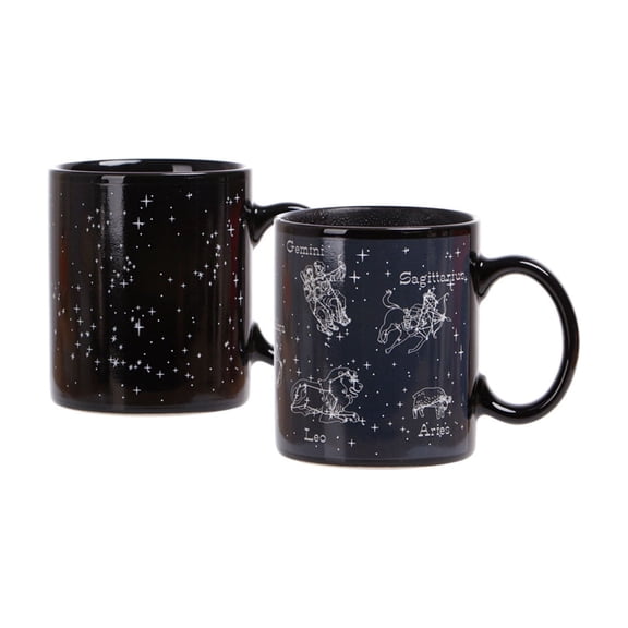 HuiXinOu Color Changing Coffee Mug, Heat Sensitive Ceramic Magic Mug for Hot Drinks, Reveals Pattern with Heat, Novel Gift for Tea Coffee Lovers, White 11oz Cup