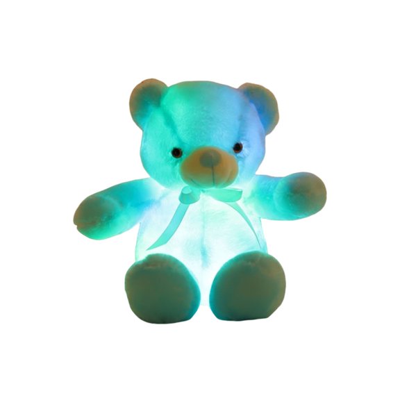 HuiXinOu Color Changing LED Glowing Bear Figurine 18.9in - Battery Operated Ribbon Light Decor, Night Light, Birthday Gift, Holiday Decoration for Kids Room